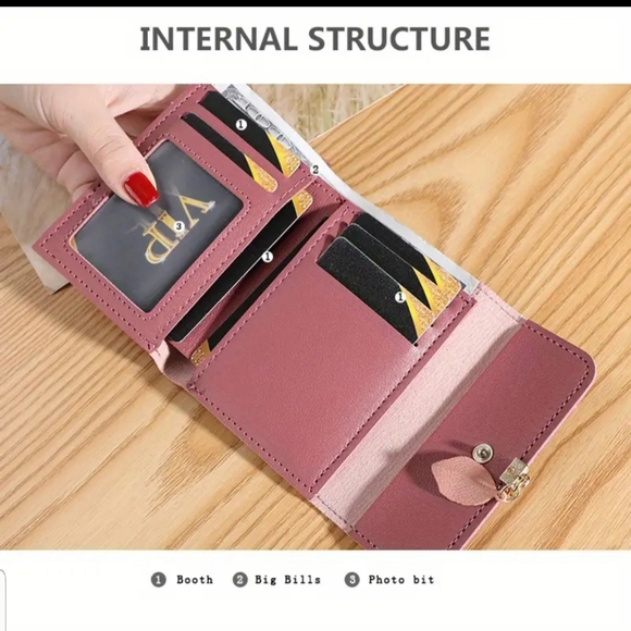 - Pink Wallet Card Holder - Picture 3 of 9